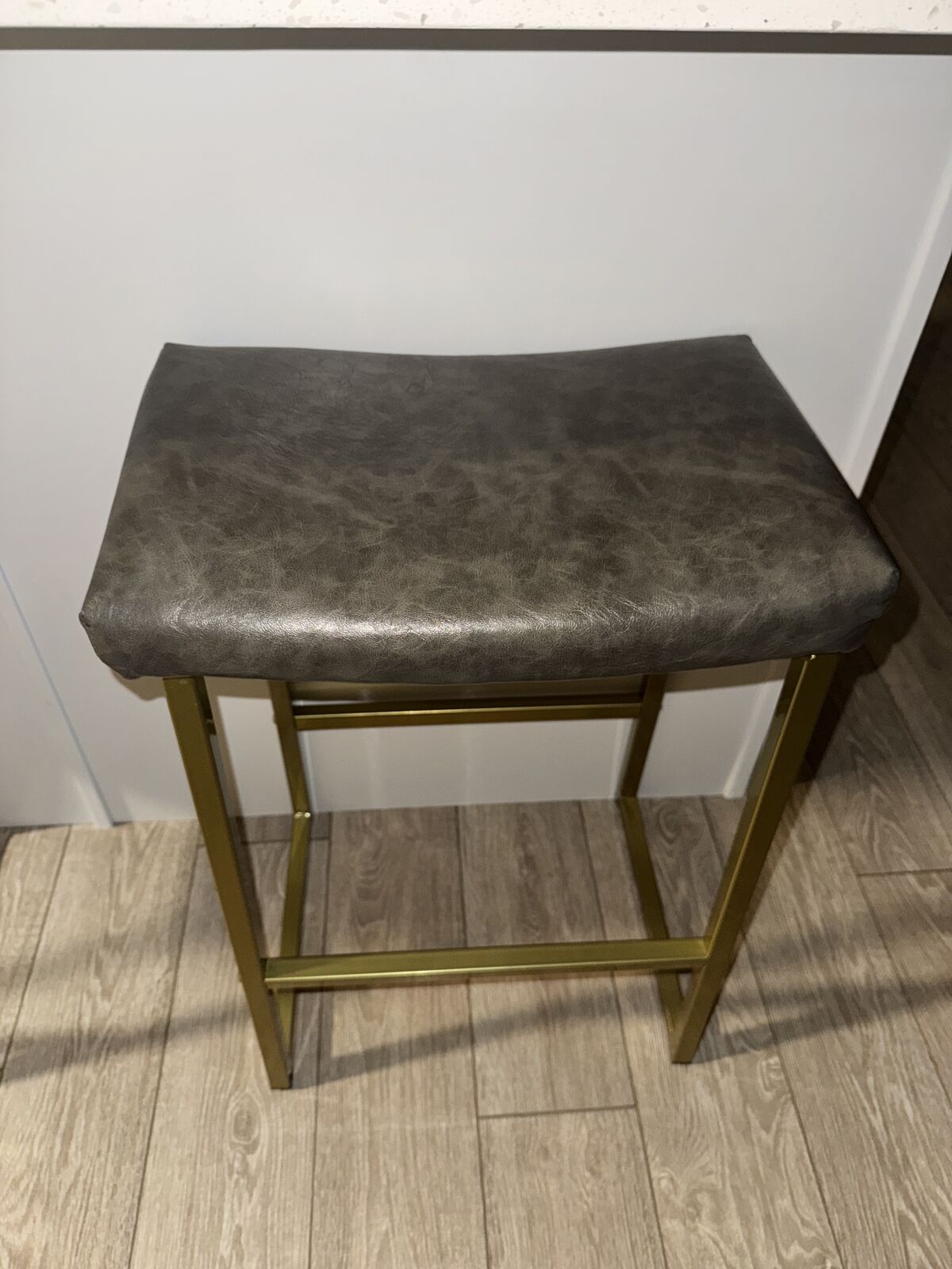 Gold & Gray Counter Height Barstool Set (2)