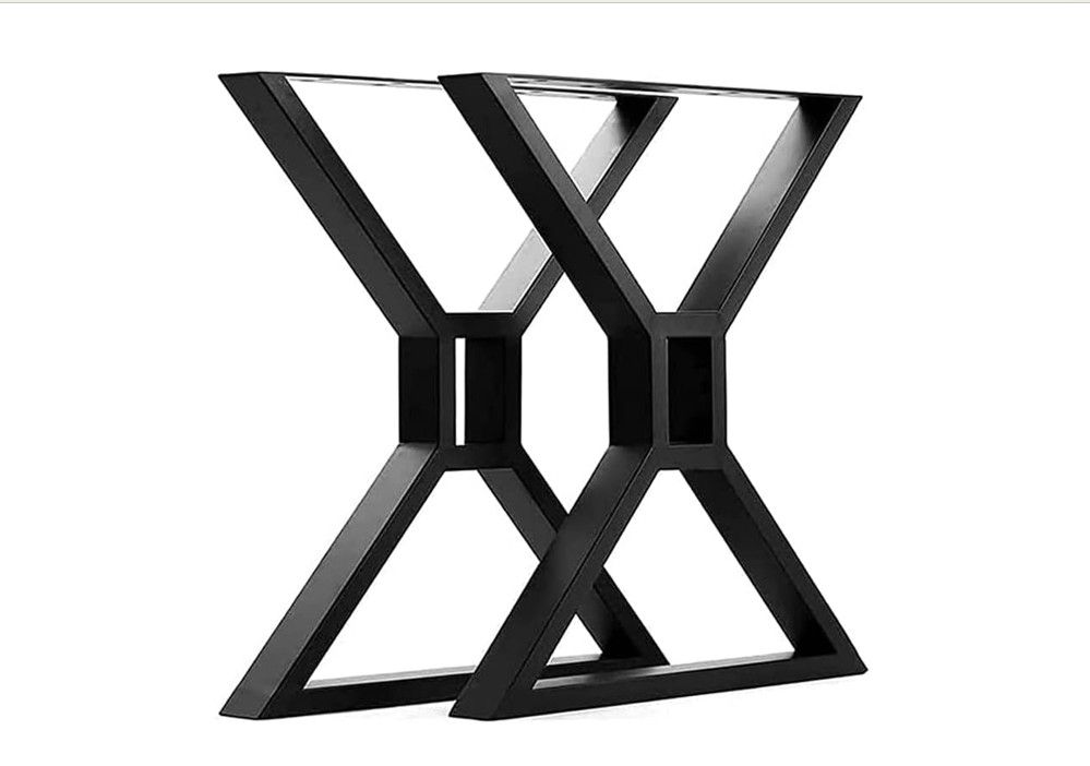 Set of 2 32" Modern Industrial Heavy Duty Desk & Furniture Legs 32" X 28" Black