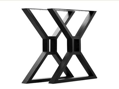 Set of 2 32" Modern Industrial Heavy Duty Desk & Furniture Legs 32" X 28" Black