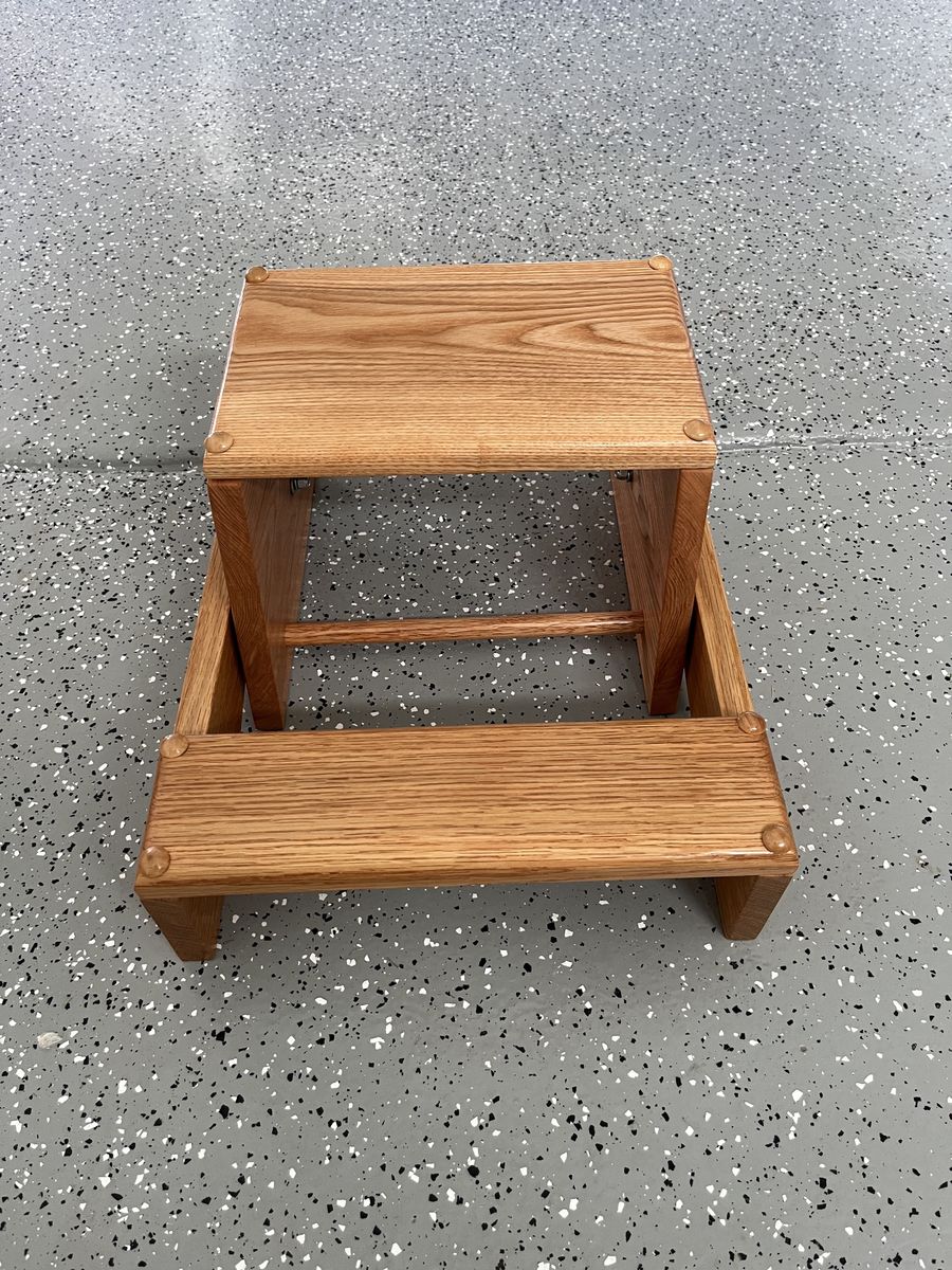 Classic Red Oak Flip Stool