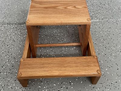 Classic Red Oak Flip Stool