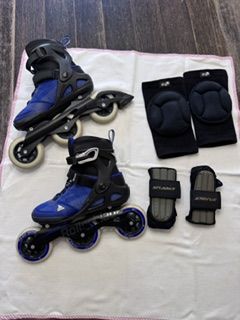 Rollerblade Macroblade 100 3WD D Inline Skates – Women's Size 8 + Protective Gear – $75 OBO