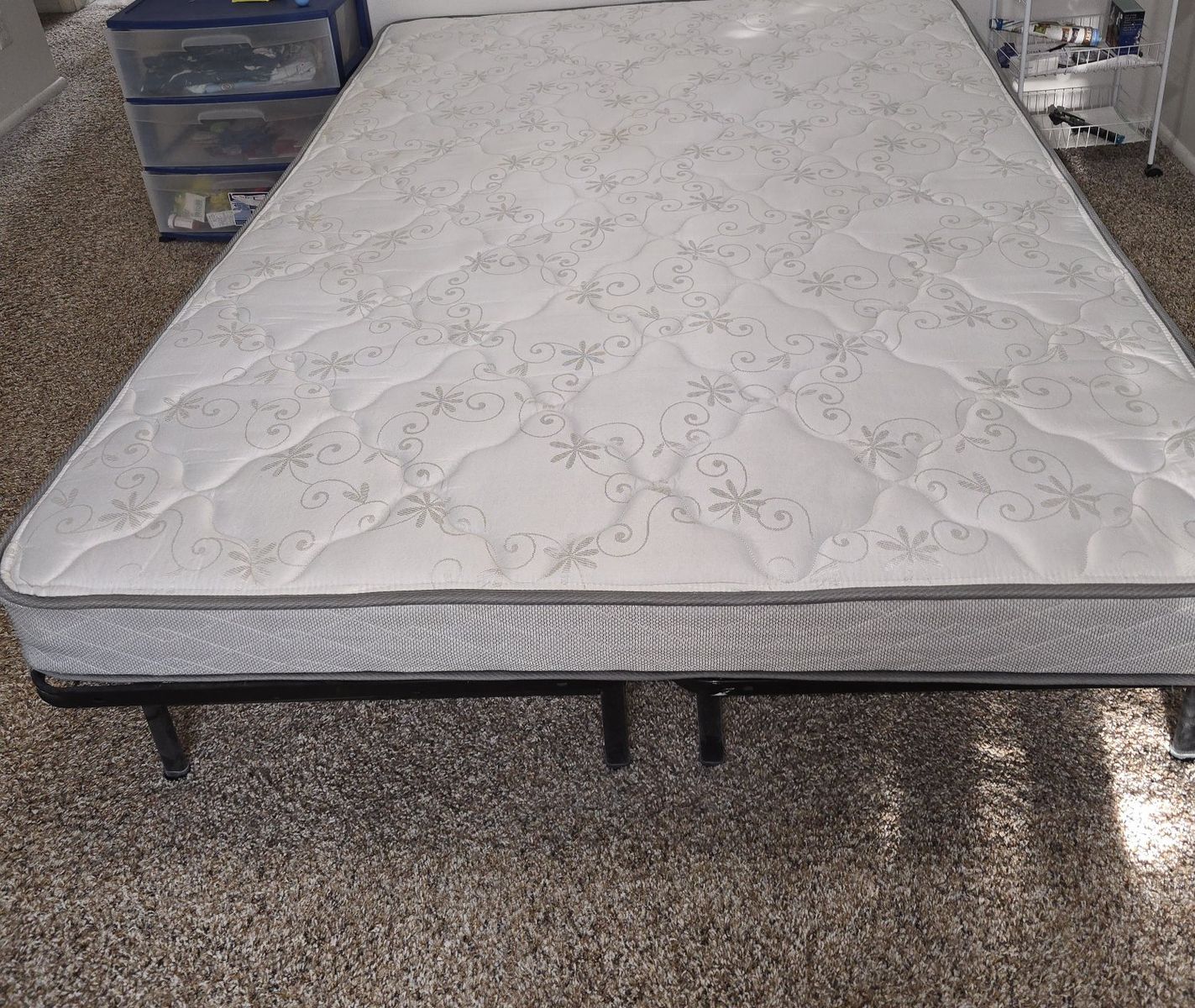 Queen Mattress & Metal Bed Frame Set