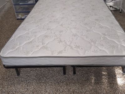 Queen Mattress & Metal Bed Frame Set
