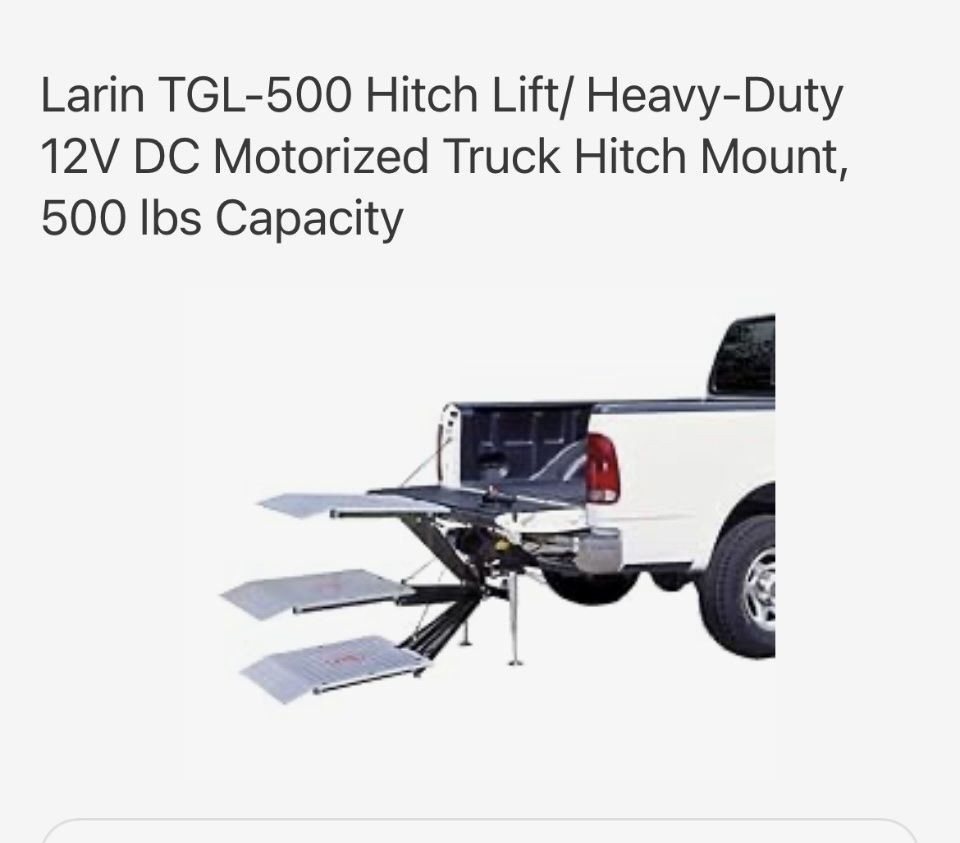 Larin TGL-500 Heavy-Duty 12V DC Motorized Truck Hitch Lift Mount 500 lbs