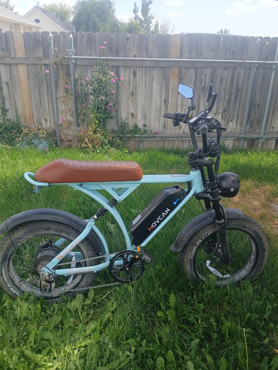 MOVCAN V60 Fat Tire Electric Bike w/ Shimano 7-Speed, Front & Rear Lights, Digital Display, 115 Miles