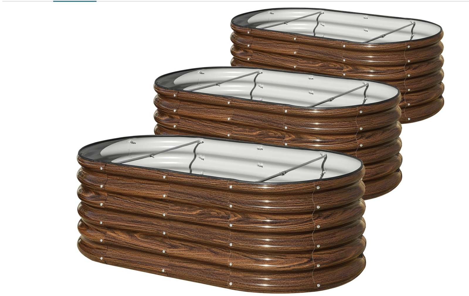 New in box, unassembled Set of 3pcs,4x2x1.5ft Raised Garden Bed Outdoor, 17" Tall Galvanized Metal Planter Box,