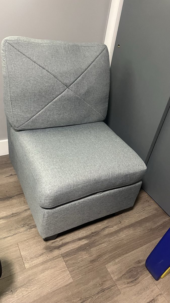 Versatile Gray Armless Chair with Hidden Storage - Perfect for Small Spaces