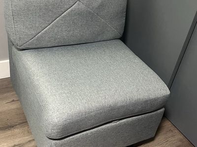 Versatile Gray Armless Chair with Hidden Storage - Perfect for Small Spaces