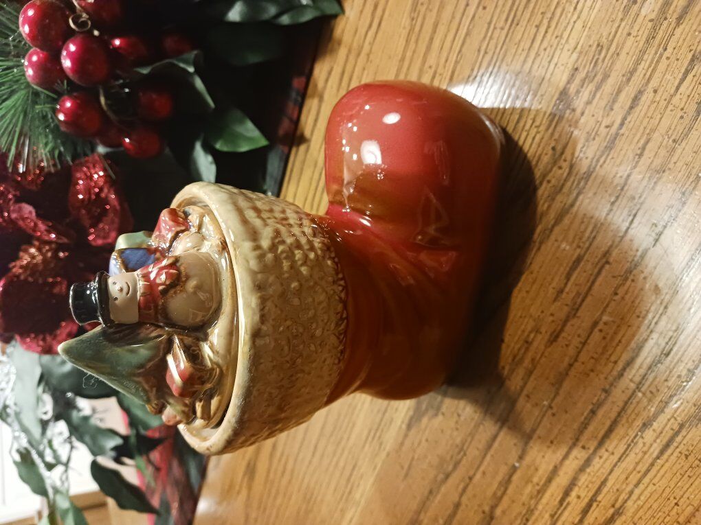 SOLD Santa's boot candy jar