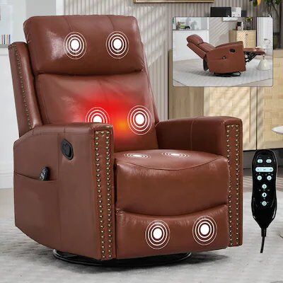 Heat Massage Reclining Swivel Chair