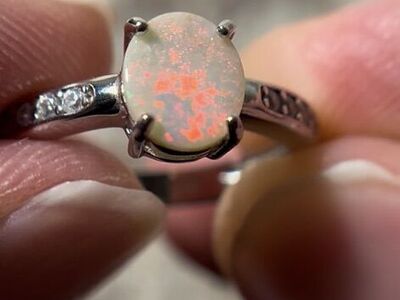 Beautiful Australian Opal Sterling Silver Ring!