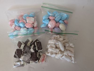 Freeze Dried Ice Cream Sandwich, Taffy and Big Hunks