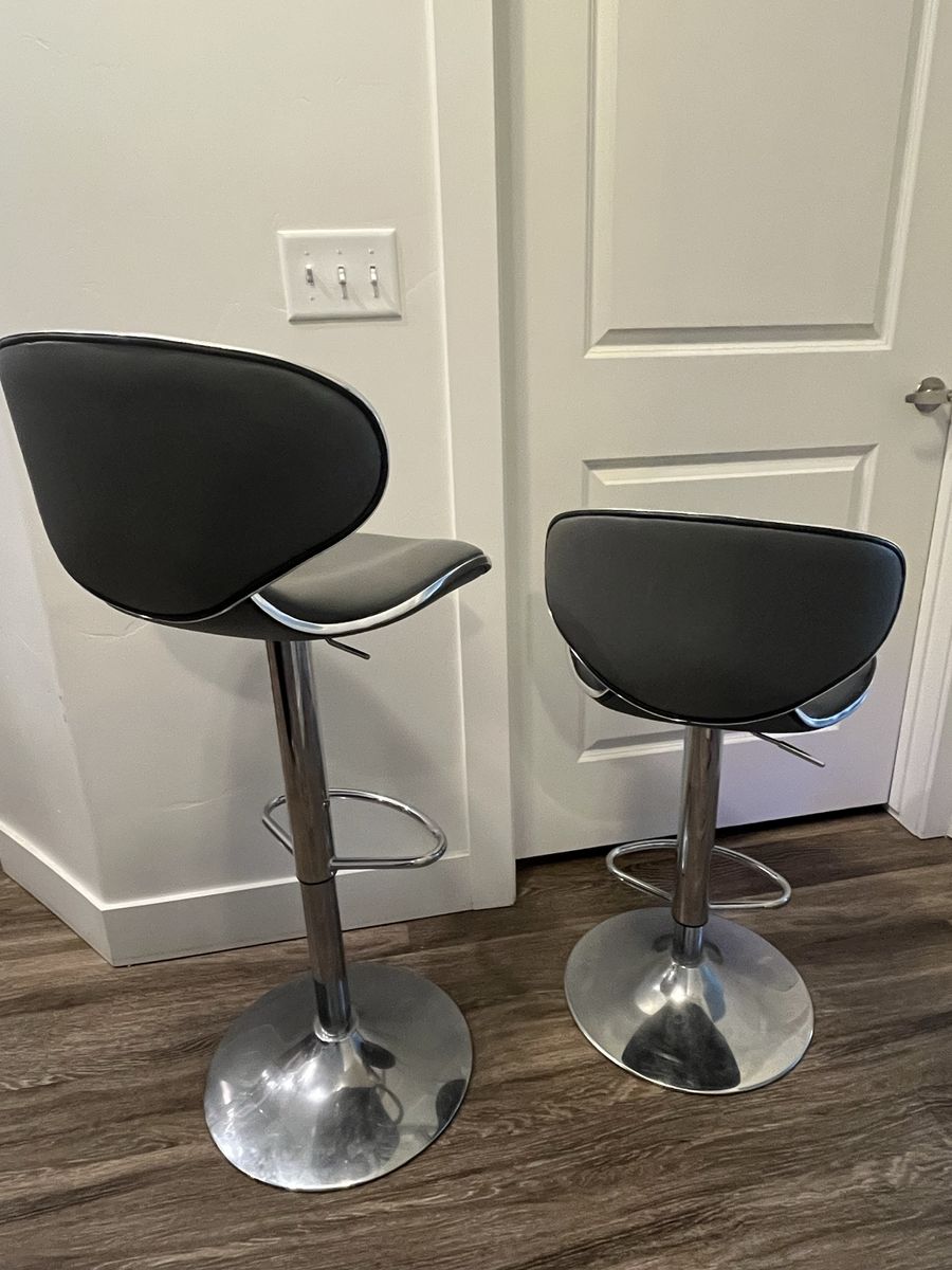 Silver And Grey Cushioned Bar Stool