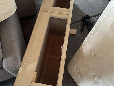 Full bed frame extra wood, drawers, and hardware