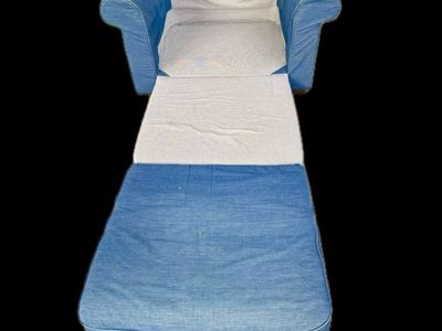 Blue Denim Convertible Sleeper Chair Pull Out