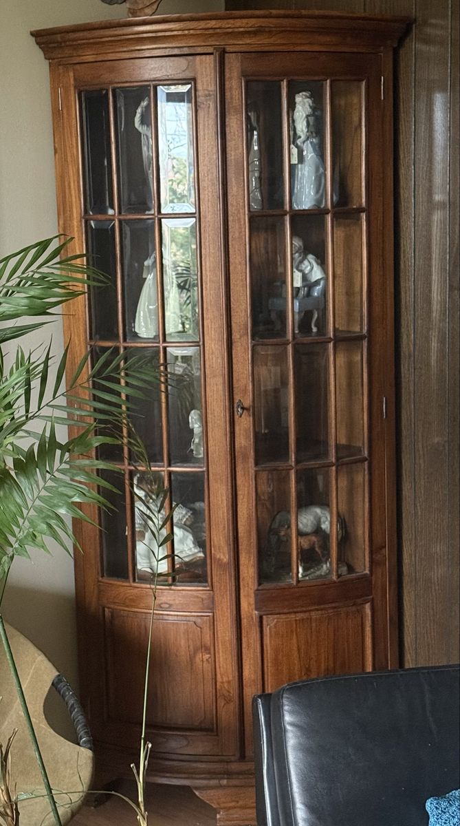 Exceptional Handmade Corner Cabnet w/Beveled Glass