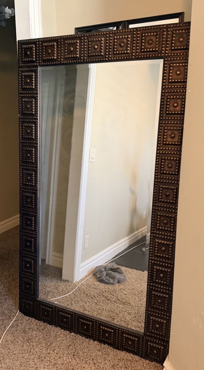 Large Decorative Metal Framed Mirror