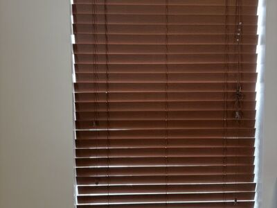 Brown and White Blinds