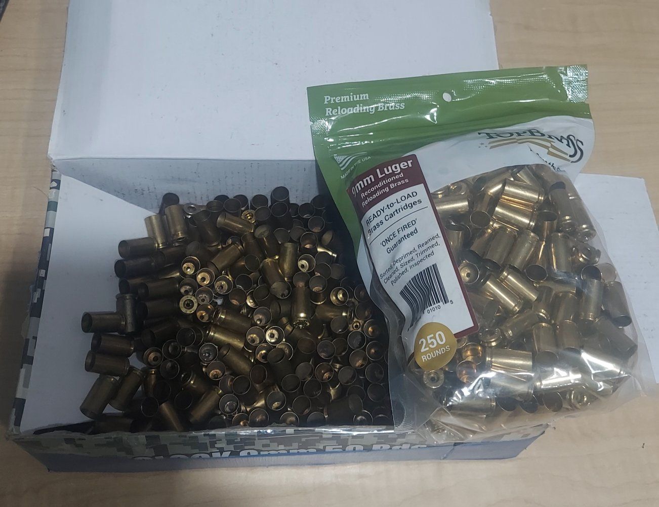 9mm Once Fired Brass Cases Qty 500+