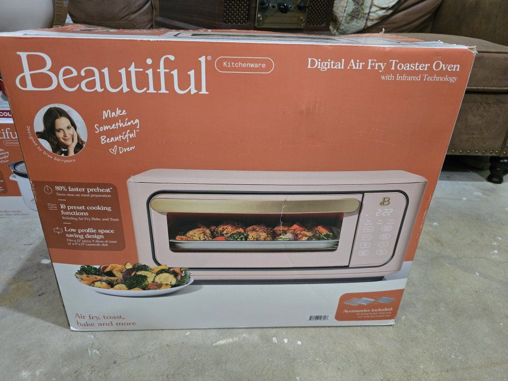 Beautiful by Drew Barrymore Digital Air Fry Toaster Oven with Infrared Technology