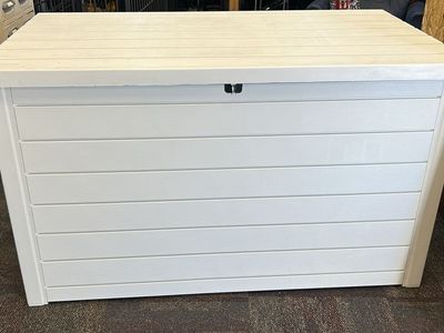 Keter Denali 230 Gallon Resin Deck Box - Outdoor Storage & Patio Bench - Weatherproof, Lockable