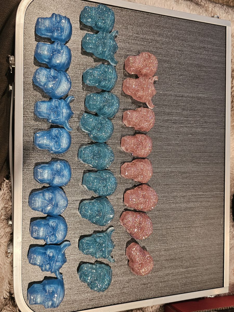 Handcrafted Resin Skull and Candy Pieces Magnets