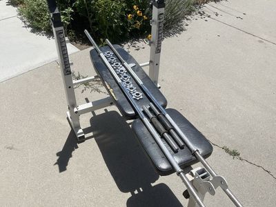 Powerhouse Bench + Standard Weight Bars — $50 OBO
