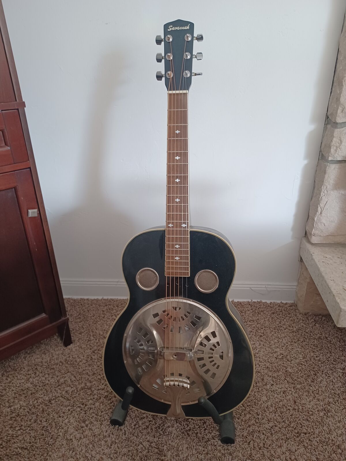 Resonator guitar with soft case