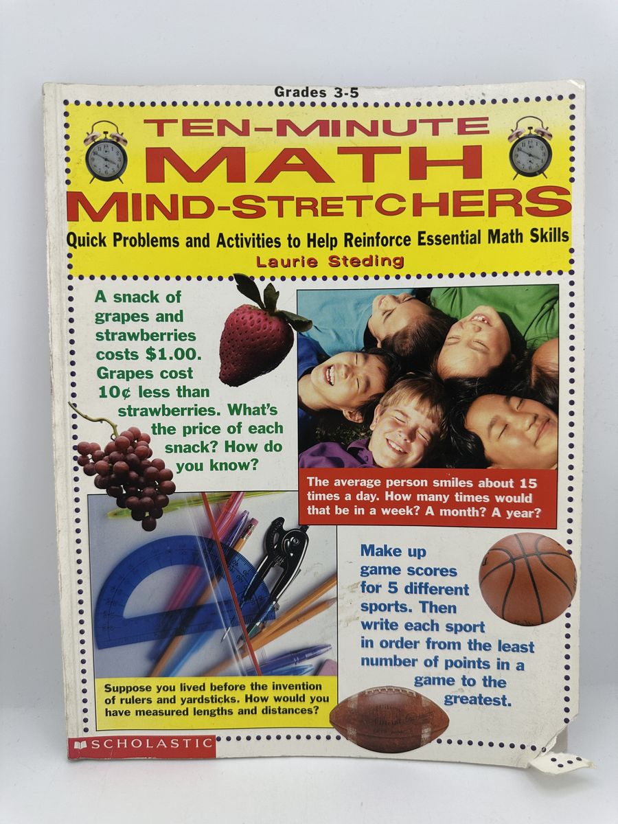 Ten-Minute Math Mind-Stretchers Laurie Steding PB 1997 Scholastic G3-5