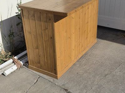 Wooden Bar Height Cabinet with Storage Shelves