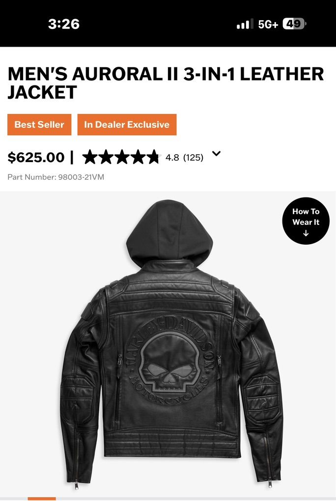 Harley Davidson 3-in-1 Leather Punisher Jacket