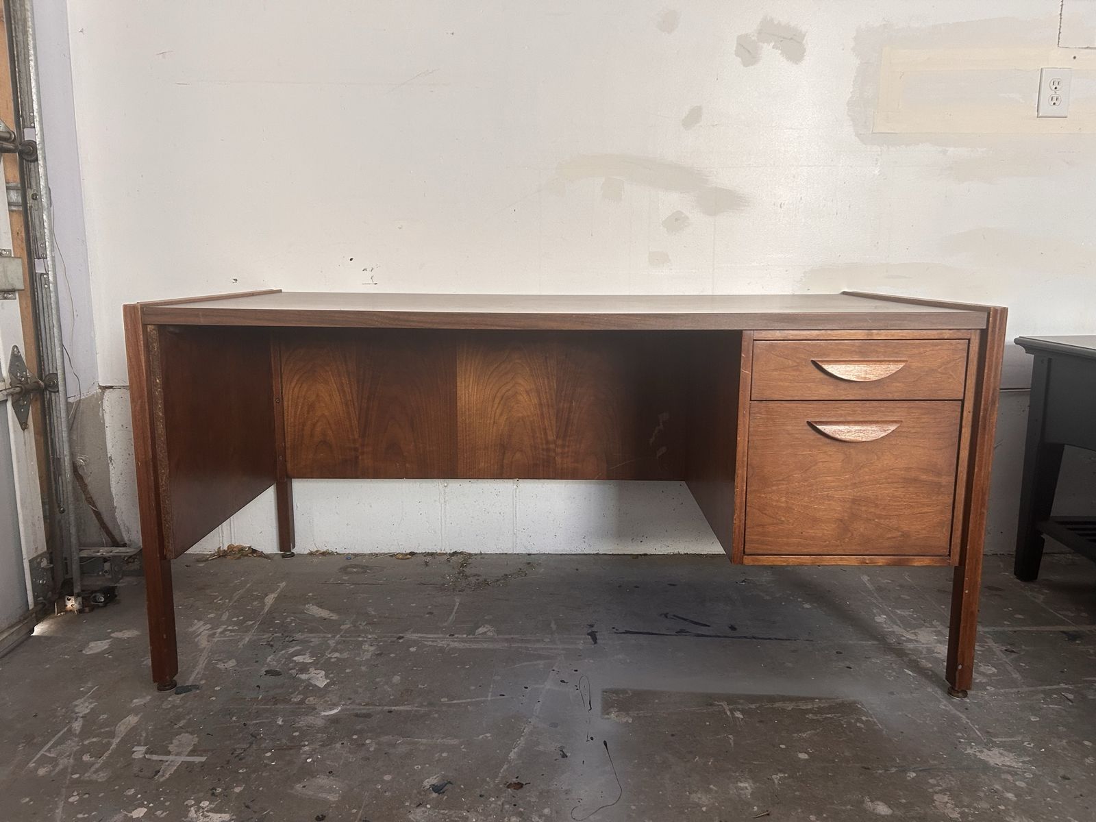 Vintage Mid-Century Modern Executive Desk by Office Suites Inc.