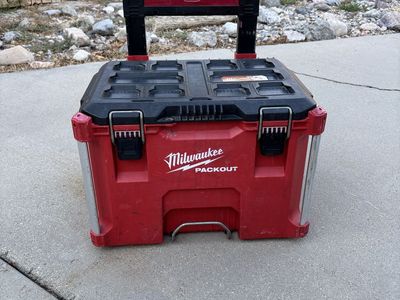 Milwaukee PACKOUT Rolling Tool Box - Red/Black, Heavy-Duty Storage with Wheels