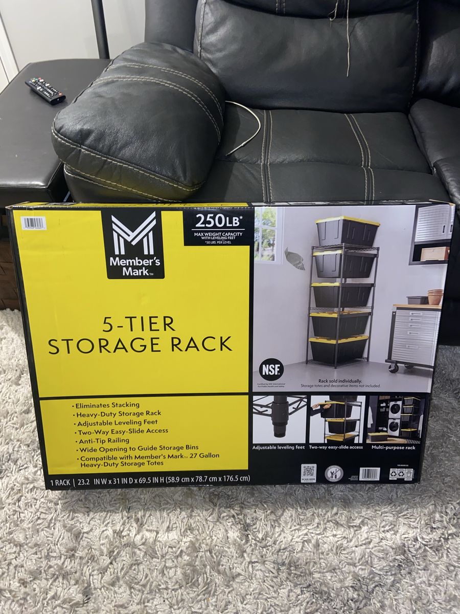 Member's Mark 5-Tier Storage Rack Heavy-Duty Bin Organizer
