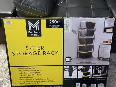 Member's Mark 5-Tier Storage Rack Heavy-Duty Bin Organizer