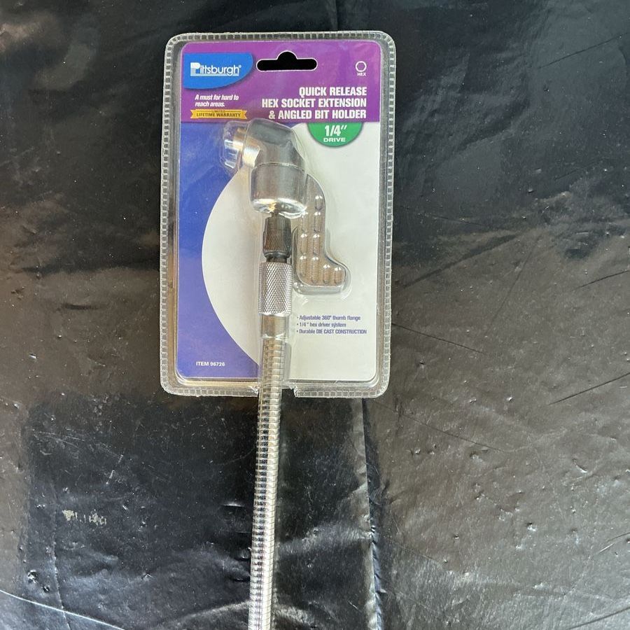 Pittsburgh Quick Release Hex Socket Extension & Angled Bit Holder 1/4" Drive, Item 96726