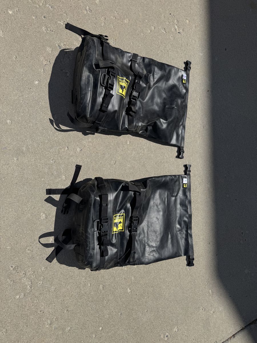Wolfman waterproof soft luggage with tusk mounts