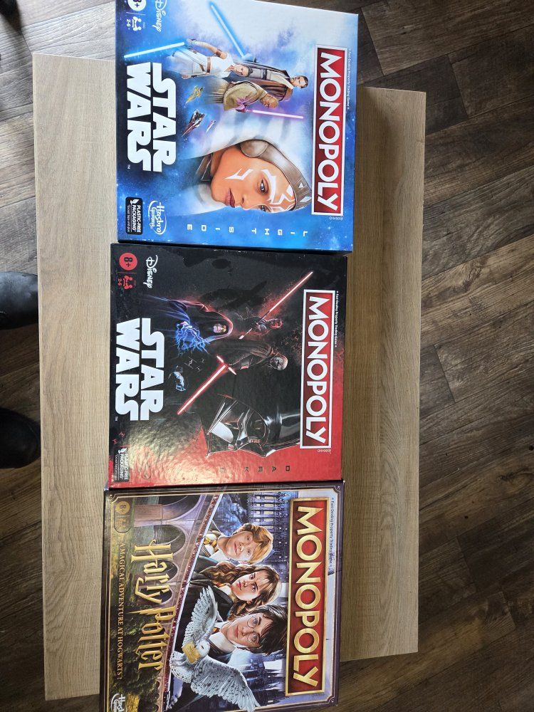 Monopoly Star Wars Light Side, Dark Side & Harry Potter Board Games - new never opened