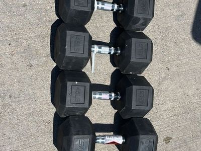 Used Dumbbell Set: 40lb, 45lb, and 50lb Hex Weights - Perfect for Home Gyms