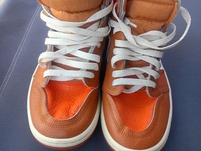 Nike Air Jordan High Top Sneakers Size 8.5 Orange White
