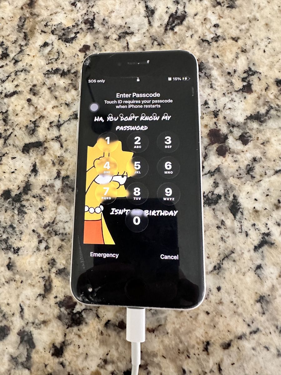 Apple iPhone 8 64GB - White (Unlocked)( Cracked Screen)