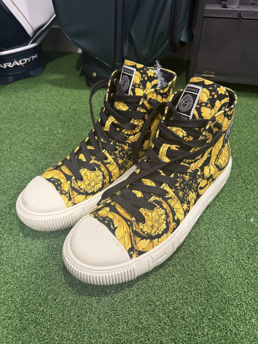 Versace Greca High Top Barocco Sneakers Size  EU 44/US 10.5 Light Use