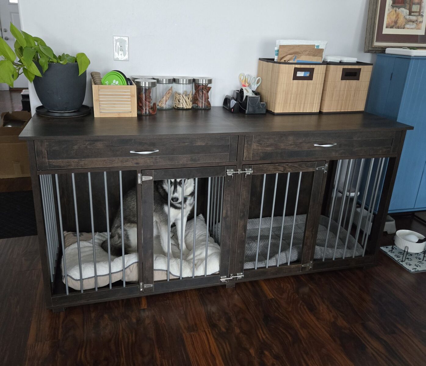 Dual Dog Crate Furniture Spacious Secure & Stylish