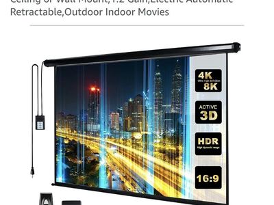 Kayle 110" Motorized Projector Screen - Wireless Remote, 16:9