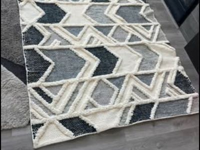 Modern Geometric Rug Gary/cream/black