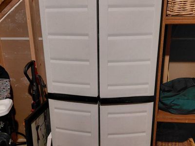 Plastic Storage Cabinet - 4-Tier Adjustable Shelves