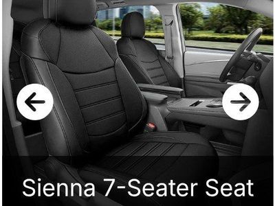 Custom Fit Toyota Sienna 7-Seater Black Seat Covers (2021-2024 Models) ( NEW)