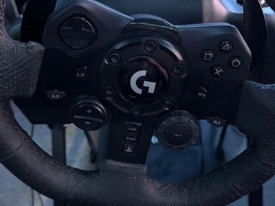 Logitech G923 Racing Wheel & Pedals + GT Omega Apex Stand - Like New