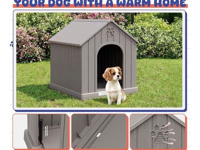 Brand new Dog House Outdoor Indoor Plastic Weatherproof Small Medium Dogs